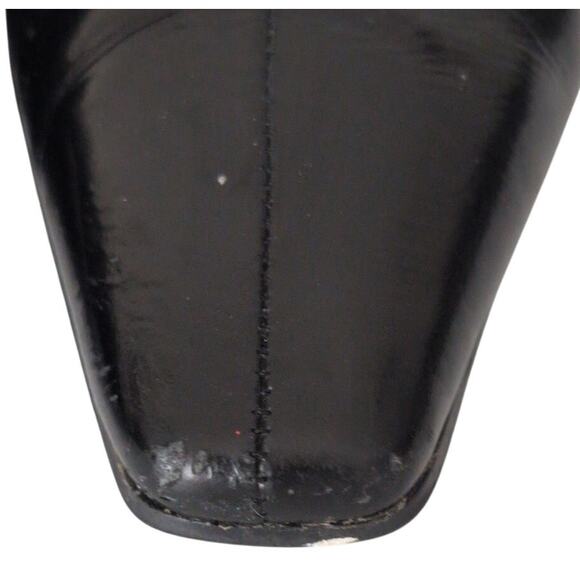 VTG Patent Leather Kitten Heel Ankle Boots Women 9 Minimalist Classic Capsule - Picture 9 of 9